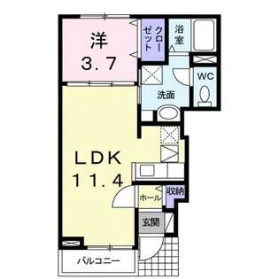 ウッド・ビレッジ【1階】の間取り