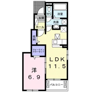 メゾン・ド・ジュネスⅡ【1階】の間取り