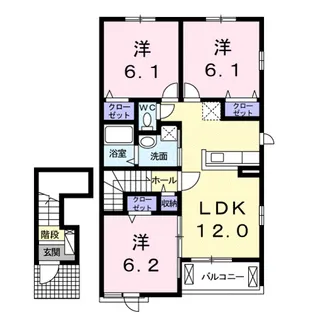 ローズ・スターデン・ジン【2階】の間取り