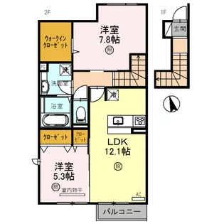 ブルームコート【2階】の間取り