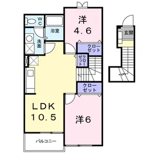 フロントパーク こうか【2階】の間取り