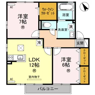 リビングタウン水口 E棟【1階】の間取り