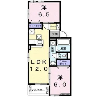 リヴィエール・コート Ⅱ【1階】の間取り