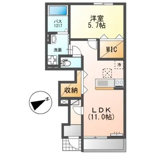 オリーブ高塚【1階】の間取り