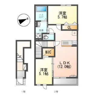 オリーブ高塚【2階】の間取り