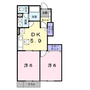 フロントパークこうかⅡ【1階】の間取り