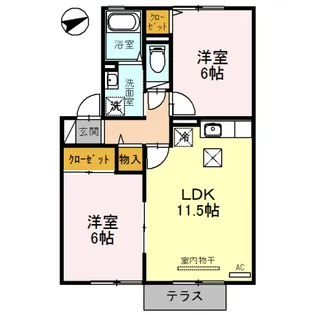 ラグージュ A棟【1階】の間取り