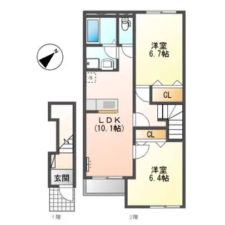 フローラルコートDS【2階】の間取り
