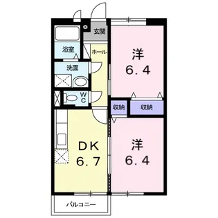 2DKの間取り画像