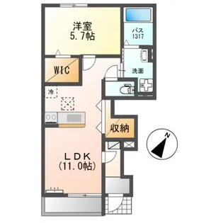 (仮称)水口町新城新築アパート【1階】の間取り