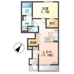 (仮称)水口町新城新築アパート【1階】の間取り