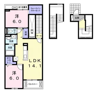 LES AMIES【3階】の間取り