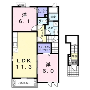 サザン アルミュールA【2階】の間取り