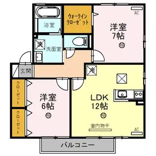 リビングタウン水口 E棟【1階】の間取り