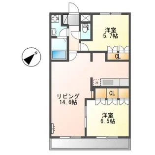 グレイスヴィラ紫香楽【2階】の間取り