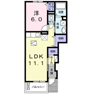 レジデンスフリ-デ【1階】の間取り