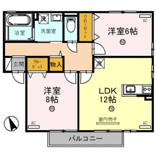 リビングタウン水口 B棟【2階】の間取り
