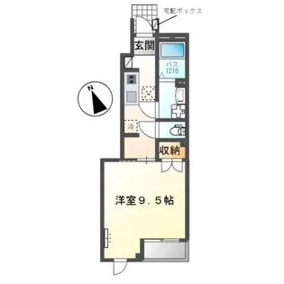 (仮称)水口町新城新築アパート2【1階】の間取り