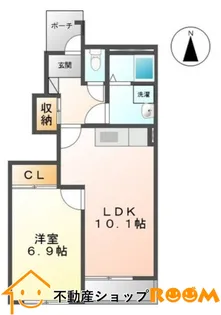 グランディール中広【106号室】の間取り