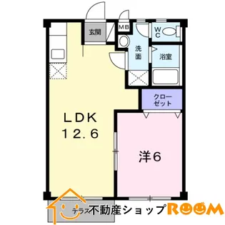 エレガンス鶴【1階】の間取り