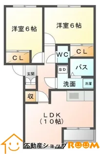 グランディールパイン【205号室】の間取り