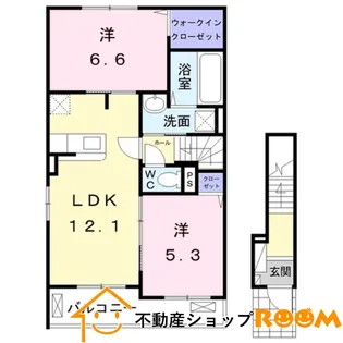 アミティエ三本松 1号館【201号室】の間取り