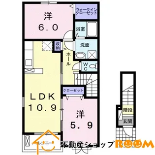 ヒルサイドⅠ【201号室】の間取り