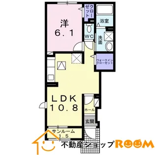 ベルコロレⅧB【1階】の間取り