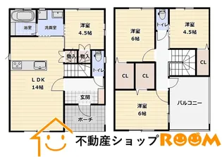 福岡県筑後市大字熊野【一戸建】の間取り