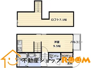 フェリス筑後【202号室】の間取り