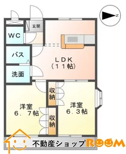 サンコート・パイン【201号室】の間取り