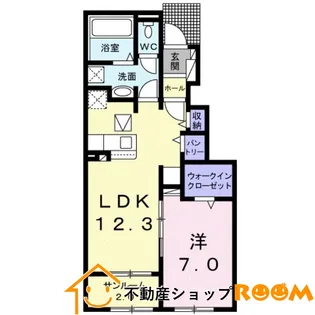 ル ベールⅢ【104号室】の間取り