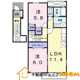 サンライズヒルズ【201号室】の間取り