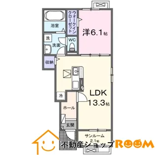 ガーデンルームA【1階】の間取り