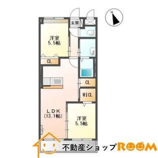 ホークタウン八女【1階】の間取り