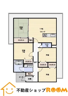 エイルヴィラ羽犬塚駅前【1305号室】の間取り