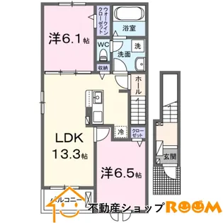 アミティエ鵜池 2号館【2階】の間取り