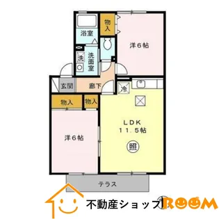サンライフ市の玉A棟【1階】の間取り