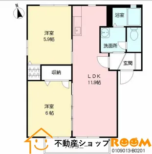 シャンテ和泉A【201号室】の間取り