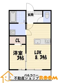 ROOMⅡ【202号室】の間取り