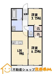 クレストガーデン西牟田【102号室】の間取り