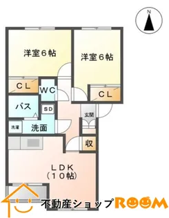 グランディールパイン【203号室】の間取り