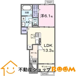 グラント ア ウィッシュ【104号室】の間取り