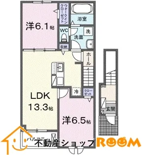 ミミエデン筑後【102号室】の間取り