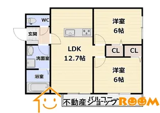 クローバースクエア【104号室】の間取り