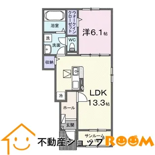 ミミエデン筑後【104号室】の間取り