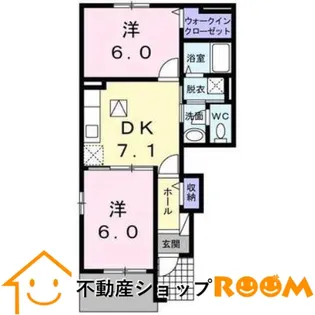 リバーイースト【1階】の間取り