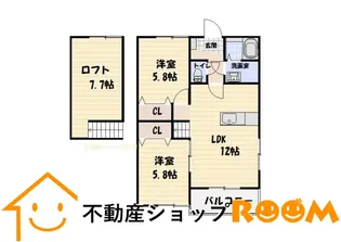 Satis瀬高【201号室】の間取り