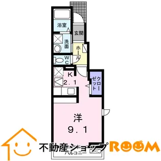 リバーイーストⅡ【101号室】の間取り