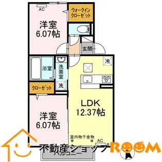 クローバーハイツ21【102号室】の間取り